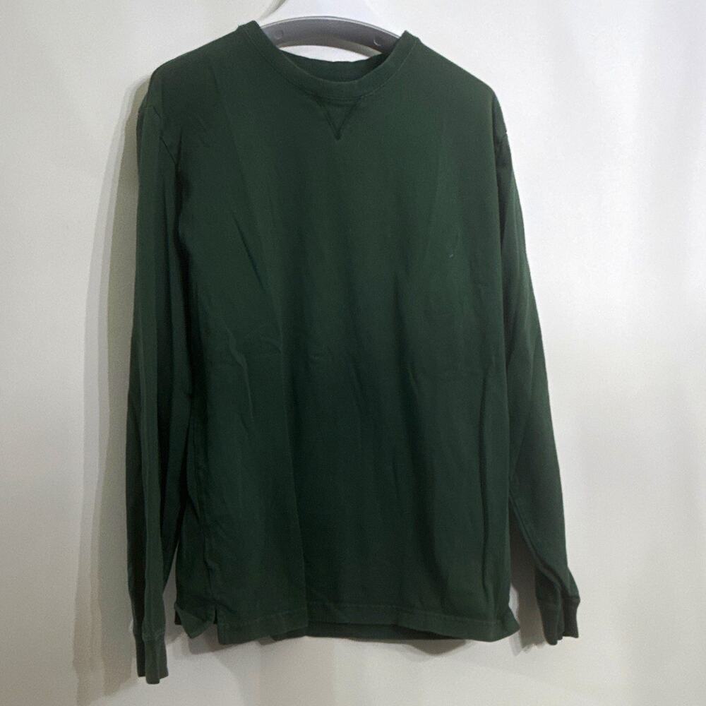 Woolrich Men’s Cotton Sweater Green Solid Crewneck Long Sleeve Pullover S